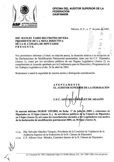 Gaceta Parlamentaria, año VIII, número 1804, lunes 25 de julio de 2005