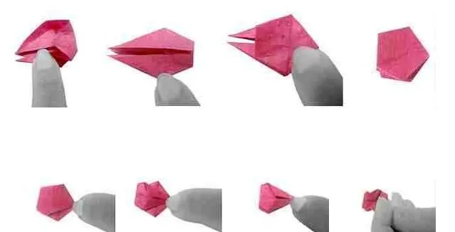 Como hacer un origami de flor - Imagui