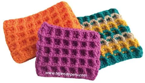 Galería de puntos fantasía 16 (waffle crochet) - Tejiendo Perú...