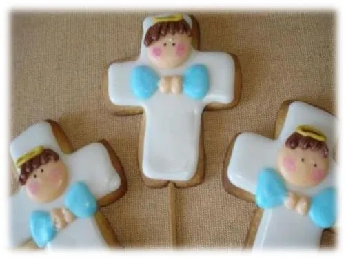 Galletas en forma de cruz con angelitos | Galletas Especiales ...