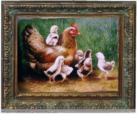 la gallina con sus polluelos EUSEBIO VIDAL - Artelista.