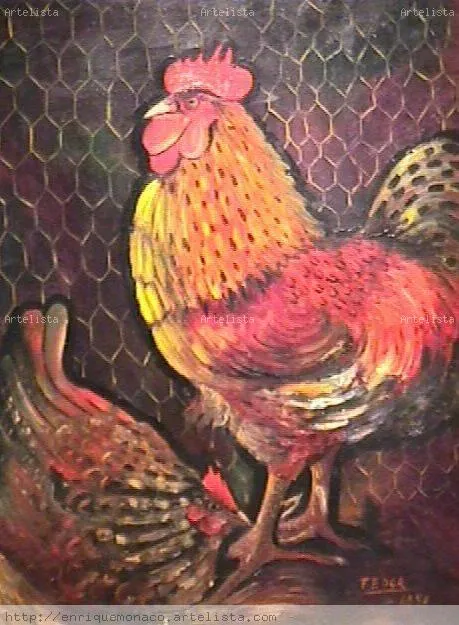 Gallo y Gallina Enrique Mónaco - Artelista.com