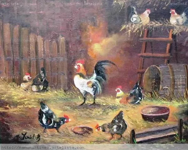 Gallo y gallinas de Isabel Manuel Martínez Serrano - Artelista.