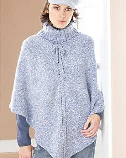 Ganchillo y dos Agujas: PONCHO CON CUELLO DE TORTUGA