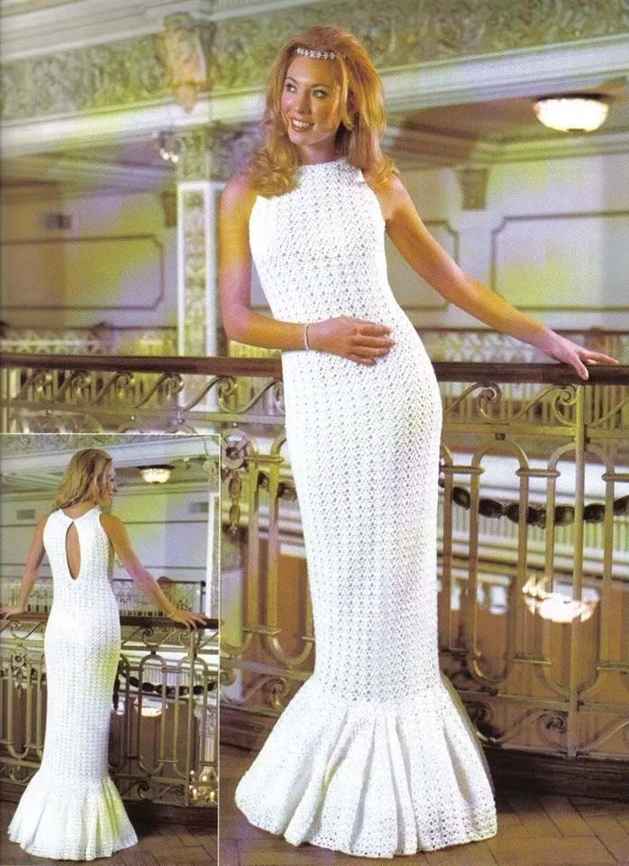 Aquí te presento otro espectacular vestido de novia tejido en crochet ...