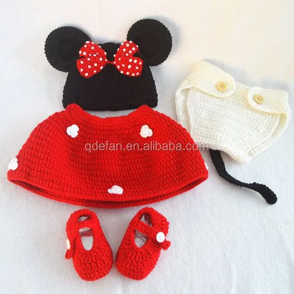 Del ganchillo lindo Minnie sombrero del patrón del ratón traje ...