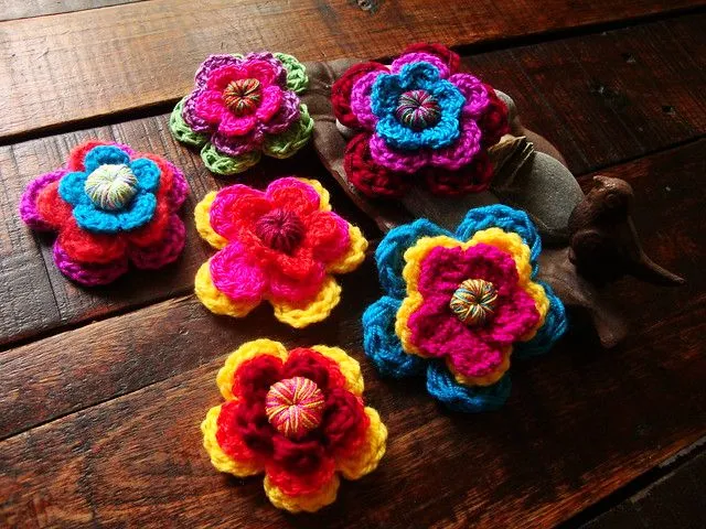 flores en broche y gancho a crochet | Flickr - Photo Sharing!