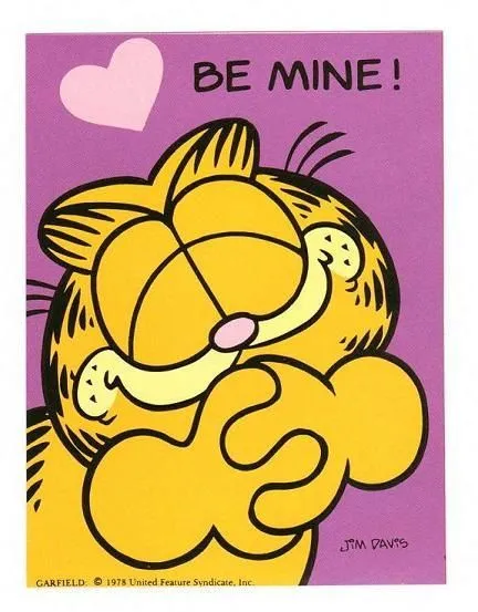 Garfield Valentine Sticker Vintage 80's style 1