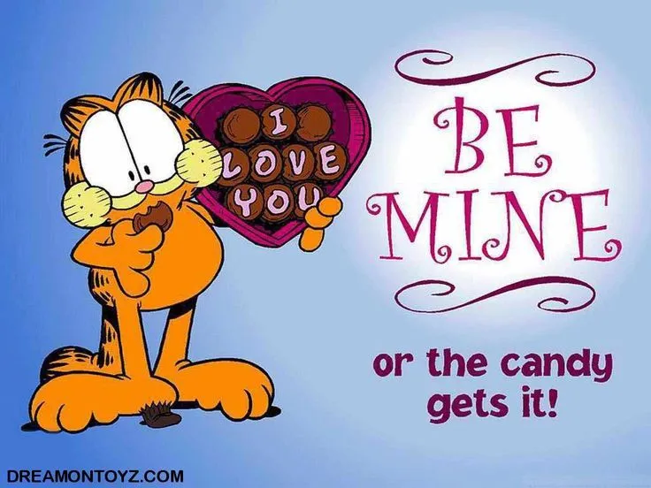 garfield Valentine Wallpaper | Garfield the Cat holding a box of ...