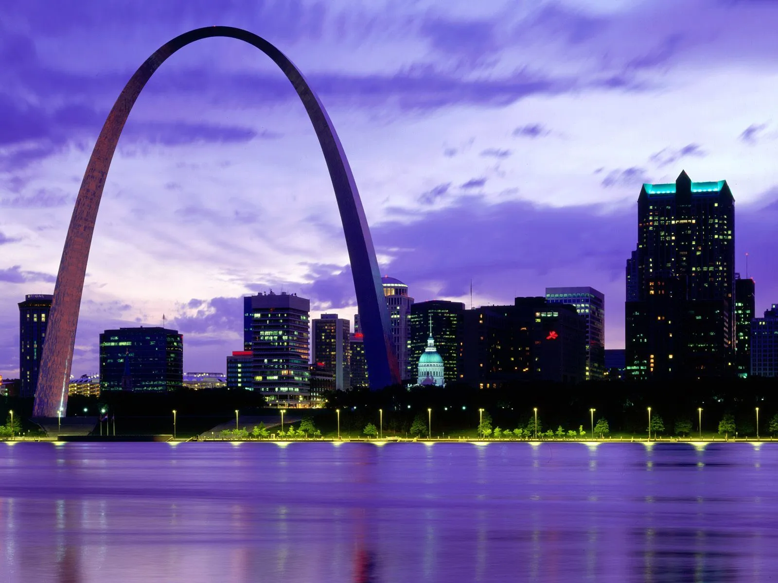 gateway_arch-ciudad de noche | Wallpaper-Bobiandcompany 