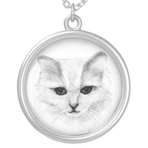 Gatito pendiente del dibujo de lápiz del gato de l de Zazzle.