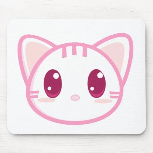 Gatito rosado Mousepad de Chibi Tapetes De Ratón de Zazzle.