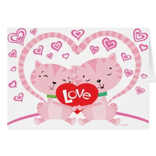 Gatitos de las tarjetas del día de San Valentín de Zazzle.