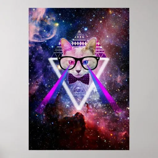 Gato de la galaxia del inconformista poster de Zazzle.