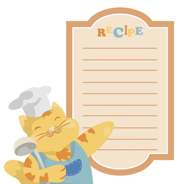 gato con el marco para una receta de cocina — Vector stock © Utro ...