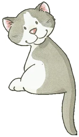 gato sentado en dibujo coloreado