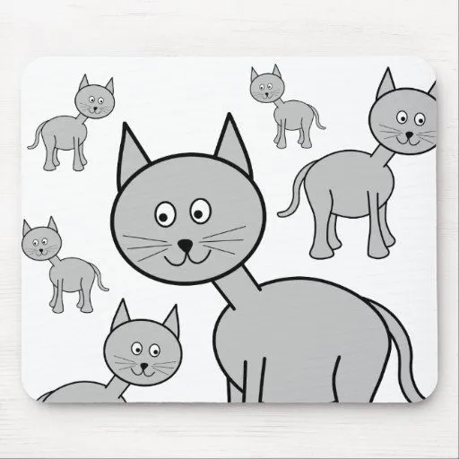 Gatos grises lindos. Historieta del gato Tapete De Ratón | Zazzle