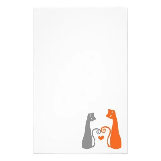 Gatos románticos del gatito papeleria de diseño de Zazzle.