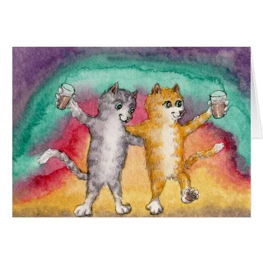 Gatos en la TARJETA de cumpleaños de la ciudad | Zazzle