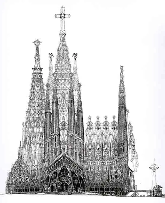 Gaudi Designer :: Sagrada Familia > Otros materiales - Dibujo de ...