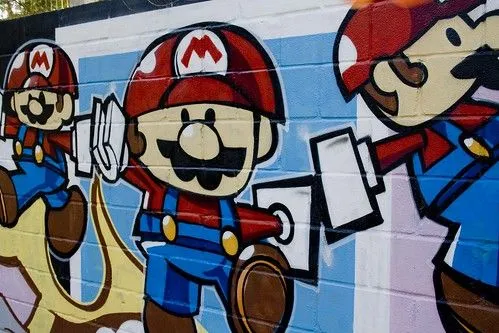 Geek Art Gallery: Gallery: Mario Bros. Graffiti