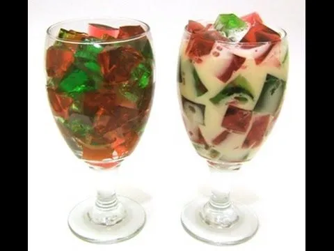 GELATINA DE COLORES CON CREMA - YouTube