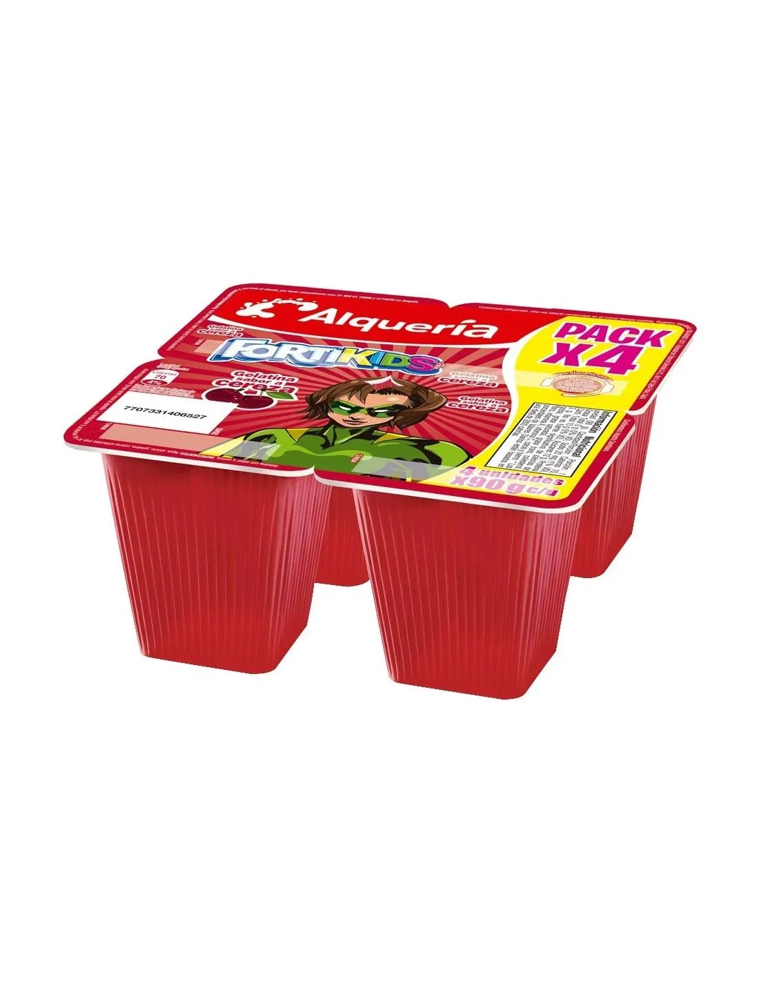 GELATINA FORTIKIDS CEREZA VASO x 90g 4und