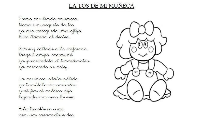 Geli Cano. Recursos para Educación Infantil.: LA TOS DE MI MUÑECA