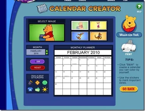 Generador de calendario Disney | Jugar y colorear