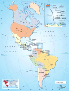 Geografia-mapas-America: Mapa político de américa