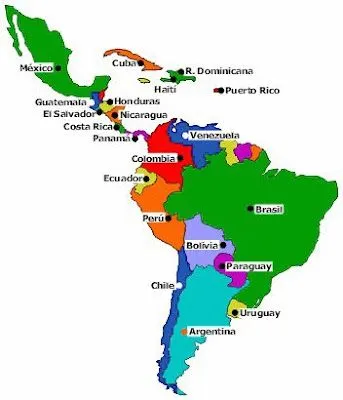 Geografia na minha cidade: Mapa da América Latina