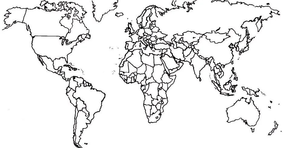 geografia primero: planisferio mudo