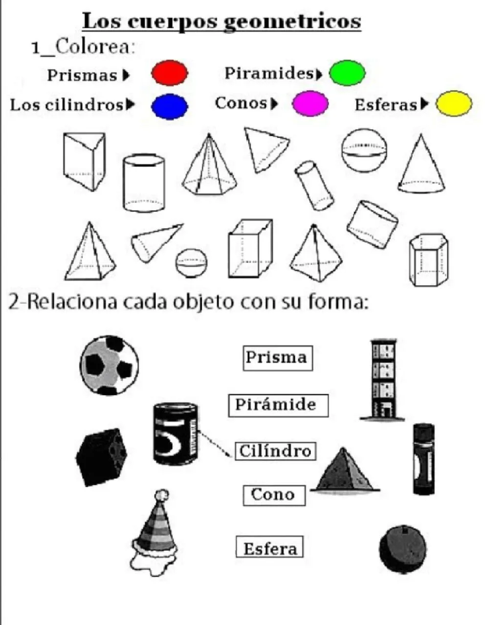 GEOMETRÍA | Cuerpos geometricos actividades, Figuras y cuerpos geometricos, Cuerpos  geometricos para colorear