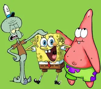 Bob esponja, calamardo y patricio de Nickelodeon