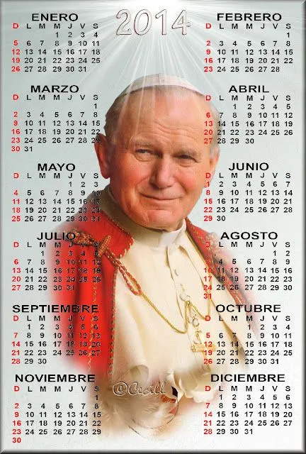 GIFS DE CALENDARIOS: Calendario de Juan Pablo II 2014