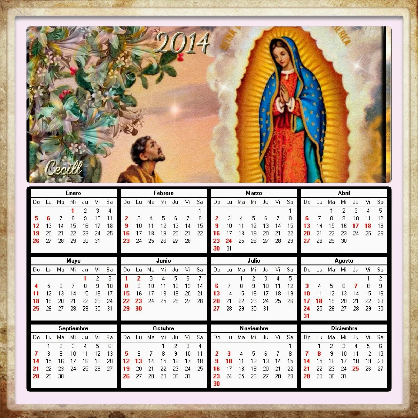 Gifs y Fondos PazenlaTormenta: CALENDARIO RELIGIOSO 2014 DE LA ...