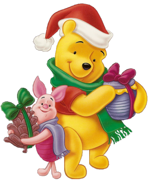 gifs navidad Winnie the Pooh y sus amiguitos | Buena Navidad