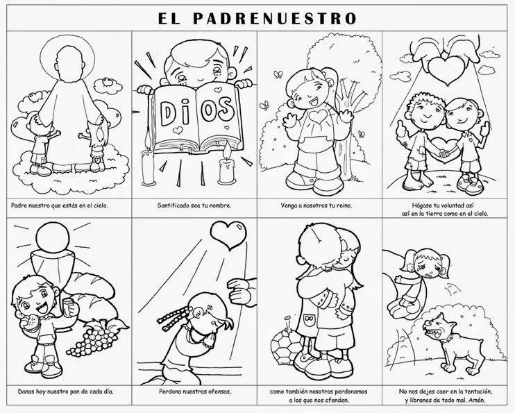 GIFS : ORACIÓN DEL PADRE NUESTRO PARA COLOREAR