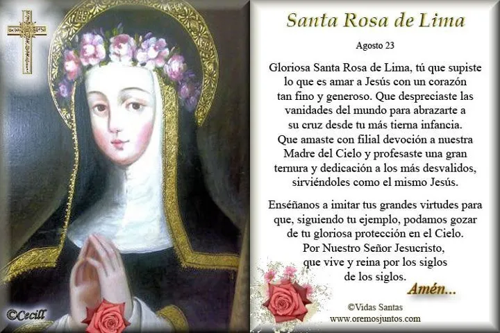 Gifs de oraciones: Oraciones a Santa Rosa de Lima