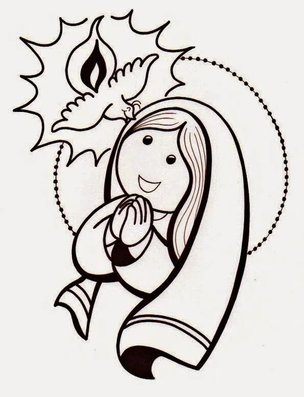 GIFS : VIRGEN MARÍA Y EL ESPÍRITU SANTO PARA COLOREAR