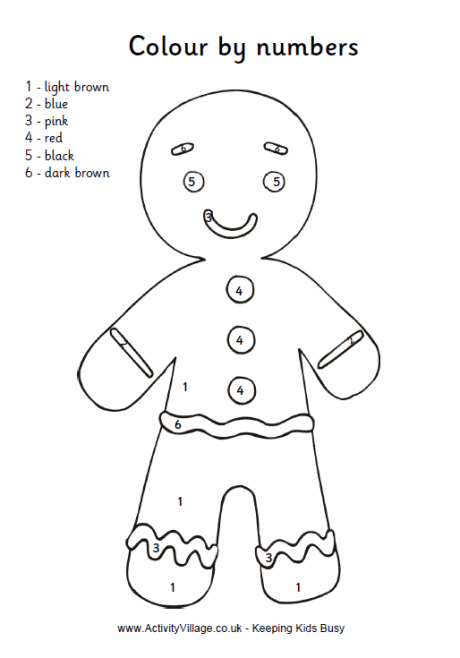 Gingerbread Man Colour By Numbers 2