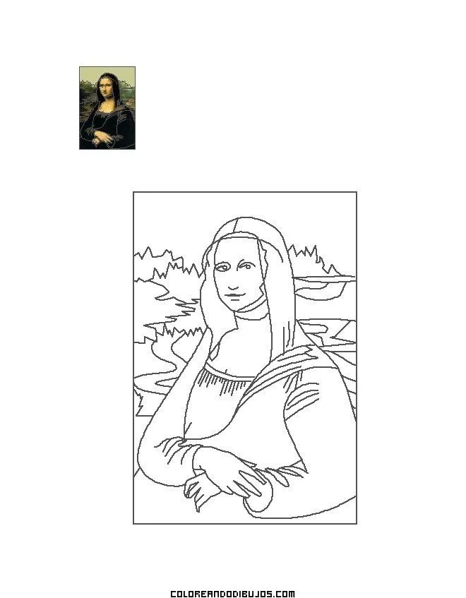 La Gioconda para colorear