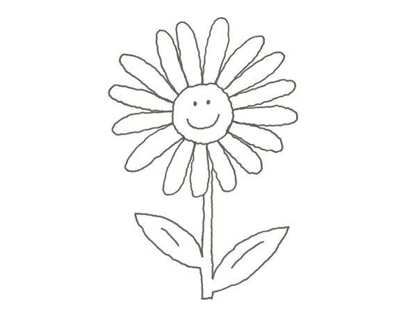 de un girasol en primavera para colorear con niños