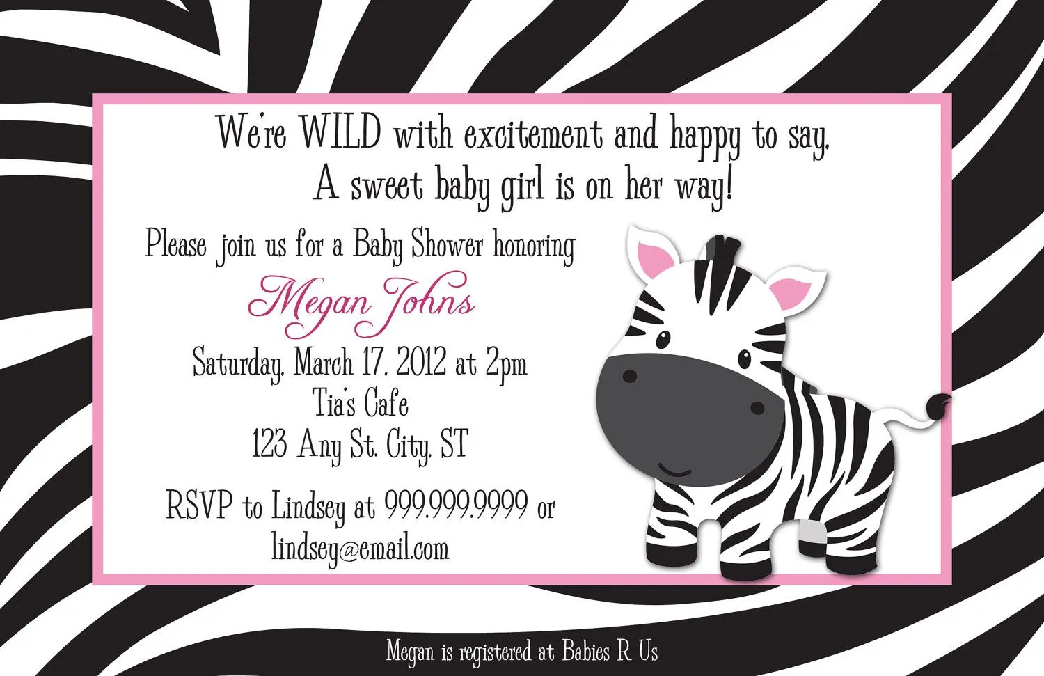 girl baby shower ideas (zebra/pink) on Pinterest | 28 Pins