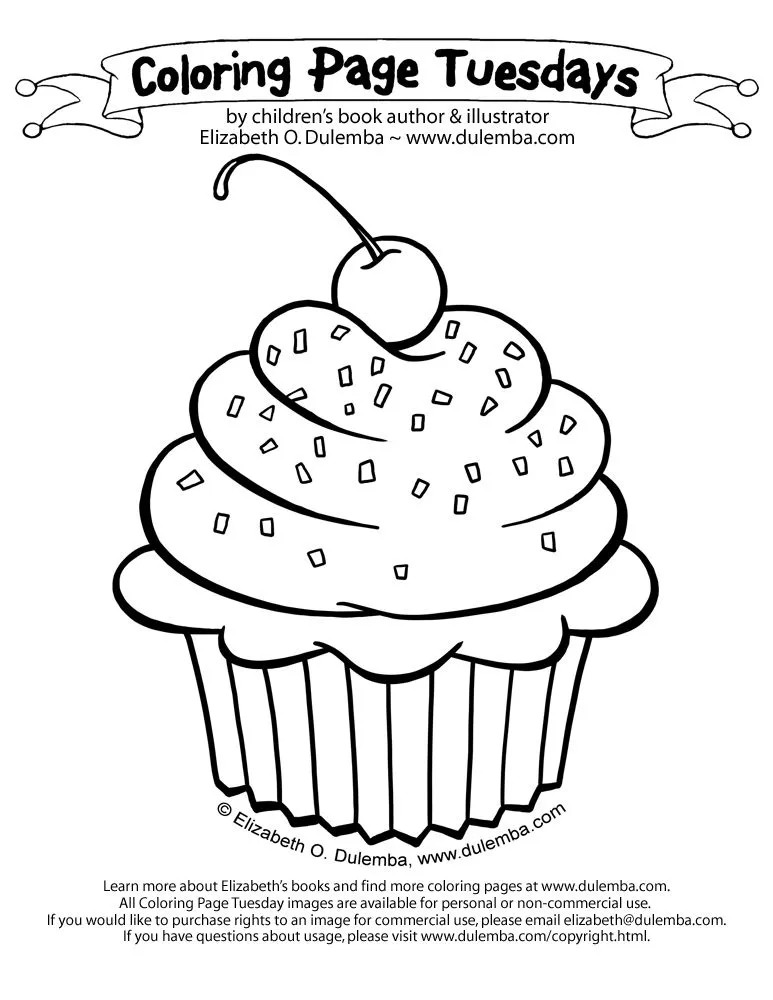 a girl making cupcakes Colouring Pages