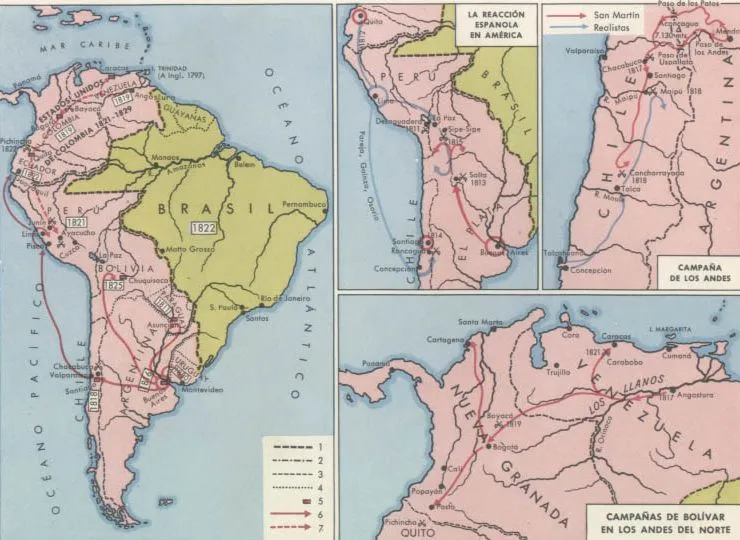 PAIS GLOBAL - MAPAS - INDEPENDENCIA DE HISPANOAMÉRICA