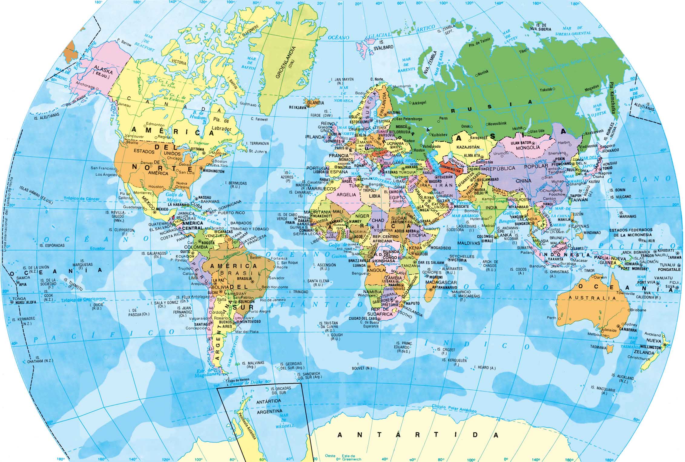 MAPAMUNDI | Mapas del mundo: Relieve, Países, Continentes… | Mapa-