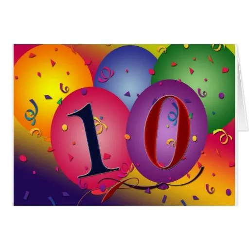 globos 10 años del cumpleaños! tarjeton | Zazzle