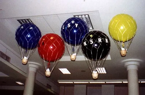 Globos aerostáticos como centros de mesa