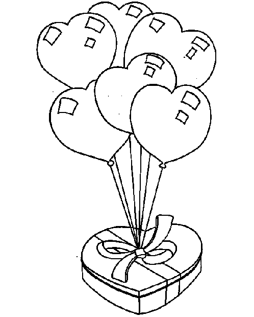 Globos de Corazones para colorear